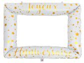 CADRE PHOTOBOOTH GONFLABLE "JOYEUX ANNIVERSAIRE" BLANC ET OR 124x110CM