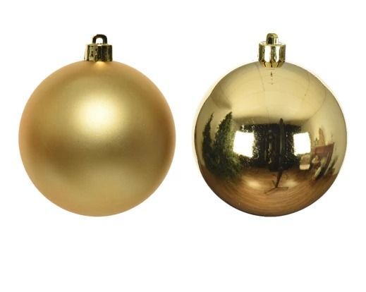 BOULE PLASTIQUE OR BRILLANT ET MAT 10CM (x4)