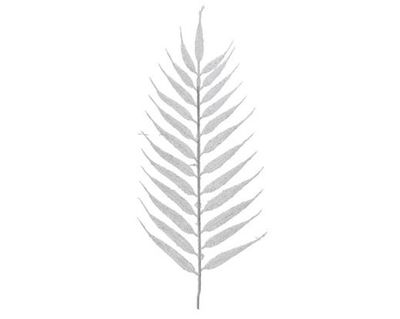 FEUILLE DE PALMIER PAILLETTES BLANCHES 42CM (x4)