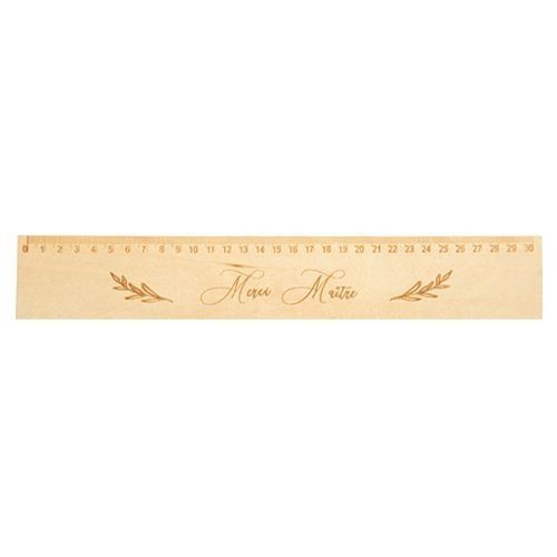 REGLE BOIS "MERCI MAITRE" 31x5CM