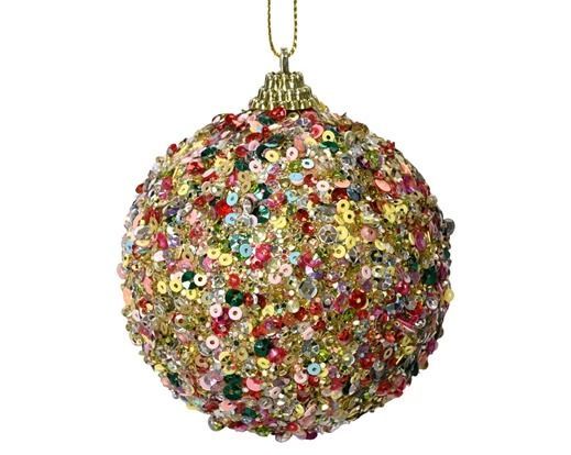 BOULE SEQUINS MULTICOLORES 8CM