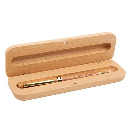 PLUMIER ET STYLO "JE T'AIME PAPA" EN BOIS 17.5x5.5x2.5CM