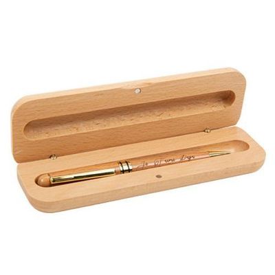 PLUMIER ET STYLO "JE T'AIME PAPA" EN BOIS 17.5x5.5x2.5CM
