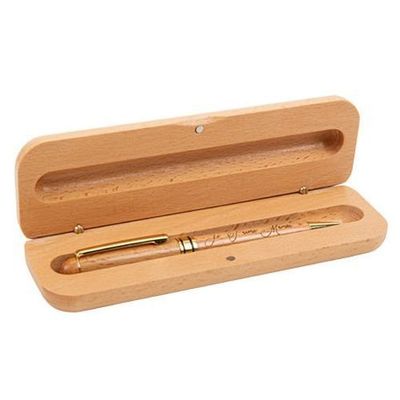 PLUMIER ET STYLO "JE T'AIME MAMIE" EN BOIS 17.5x5.5x2.5CM
