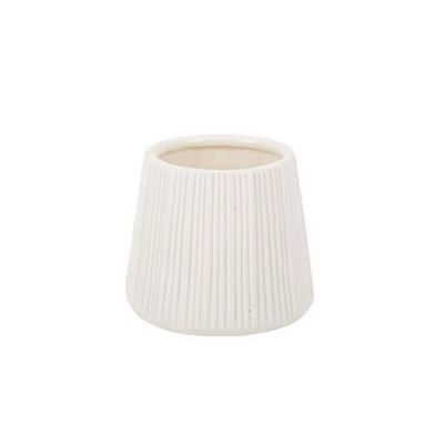 POT EGEE CERAMIQUE RAINUREE BLANC 9x7.5CM