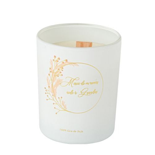 BOUGIE CIRE DE SOJA "MERCI DE M'AVOIR AIDE A GRANDIR" BLUSH ET OR 30H