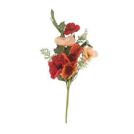 BRANCHE DE FLEURS TERRACOTTA CAMEL ET BLUSH 35CM