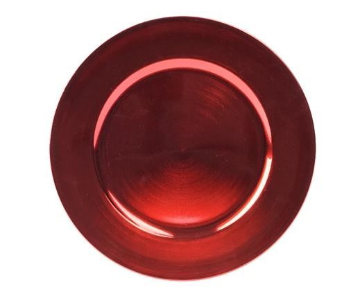 ASSIETTE DE PRESENTATION ROUGE BRILLANT PLASTIQUE 33CM