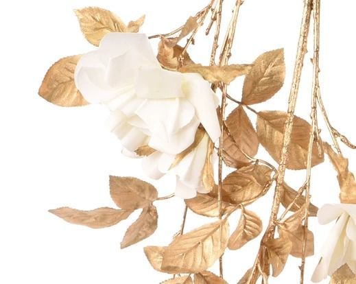 ROSES BLANCHE SUR BRANCHE ET FEUILLAGE DORE 1.50M