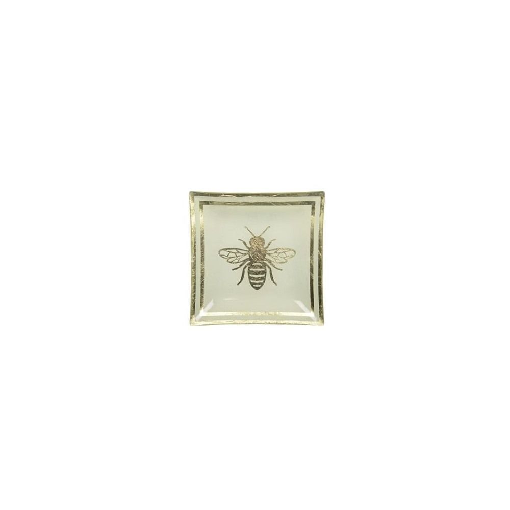 COUPELLE VERRE DOREE ABEILLE 15x15CM