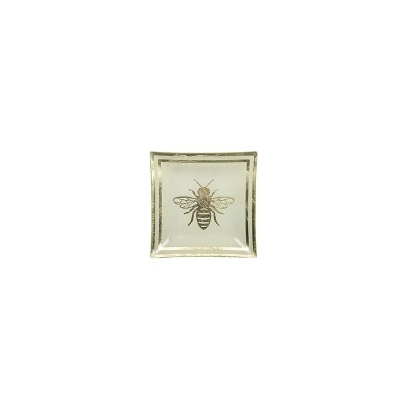 COUPELLE VERRE DOREE ABEILLE 15x15CM