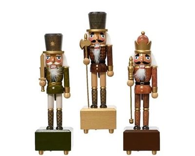 BOITE A MUSIQUE CASSE NOISETTE BOIS DE PIN 3 MODELES ASSORTIS 30CM