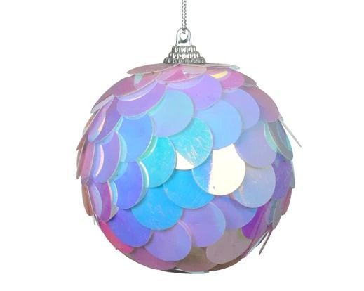 BOULE LARGES SEQUINS IRISES 8CM (x4)