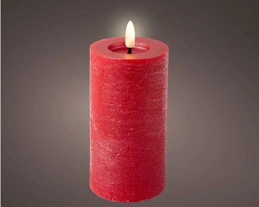 BOUGIE LED CIRE ROUGE 7x15CM