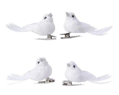 OISEAU SUR CLIP BLANC PAILLETTES 5CM (x4) OISEAU SUR CLIP BLANC PAILLETTES 5CM (x4)