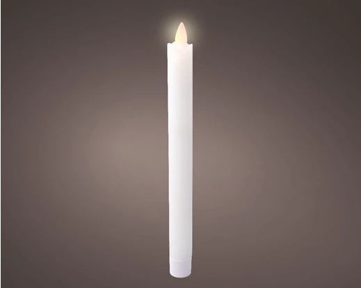 BOUGIE ANTHIQUE LED CIRE BLANCHE 2.1x24.5CM (x2)