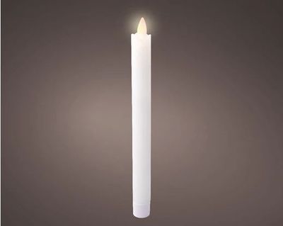 BOUGIE ANTHIQUE LED CIRE BLANCHE 2.1x24.5CM (x2)