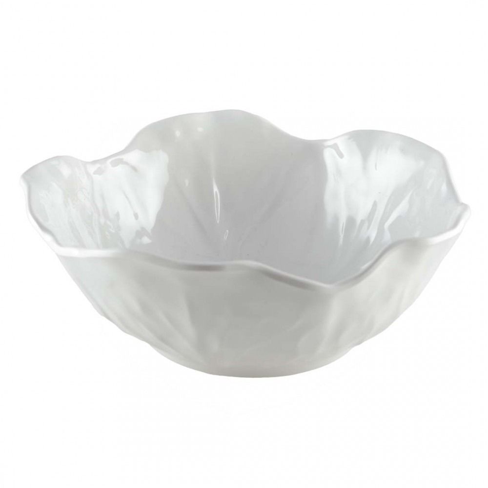 SALADIER FLORAL MELAMINE BLANC 26x8CM
