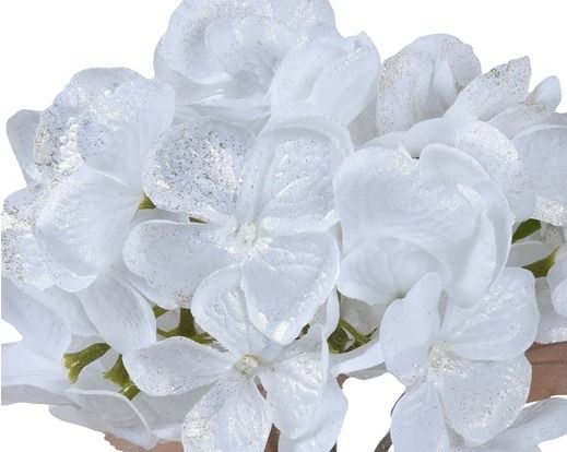 HORTENSIA BLANCHE SUR TIGE CUIVRE 45CM