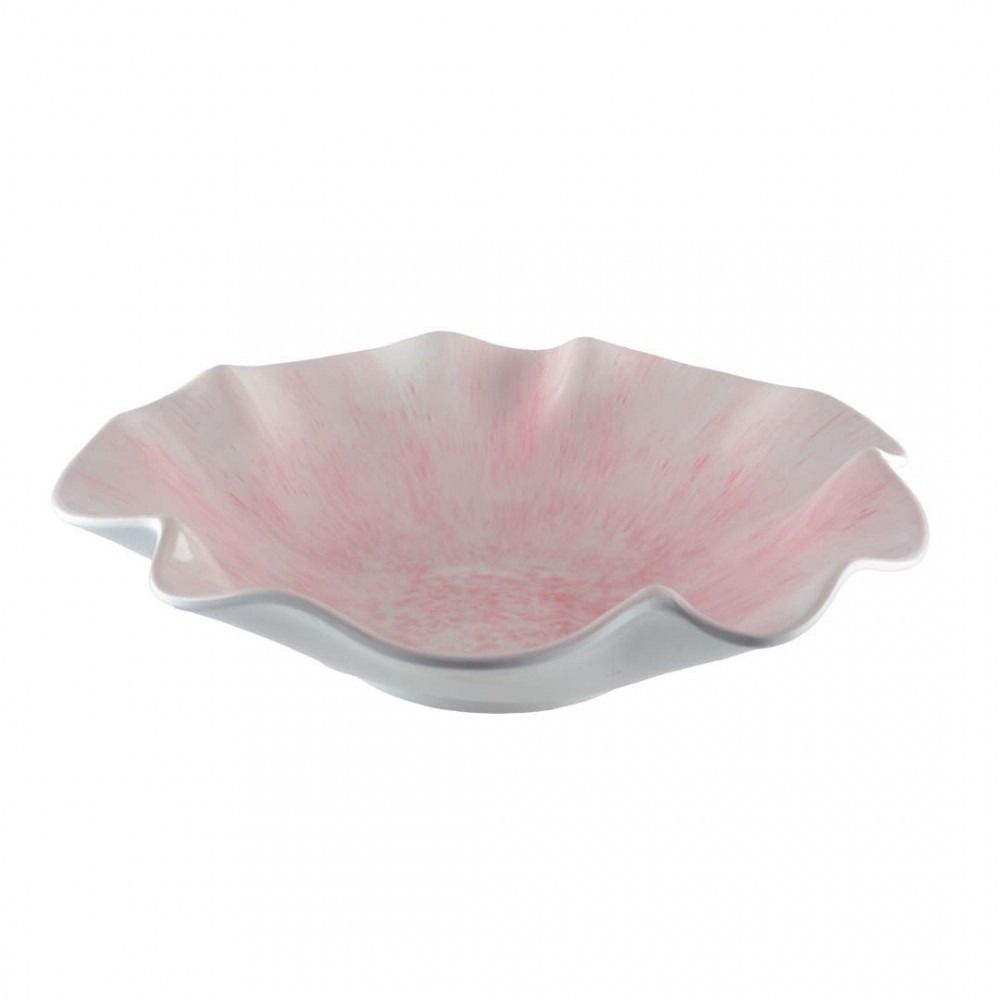 SALADIER ONDULE MELAMINE ROSE 35x9CM