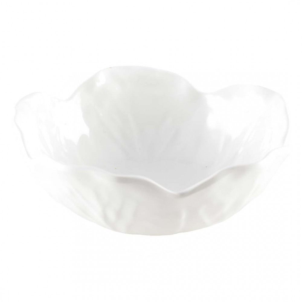 COUPELLE FLORALE MELAMINE BLANC 17.5x5CM
