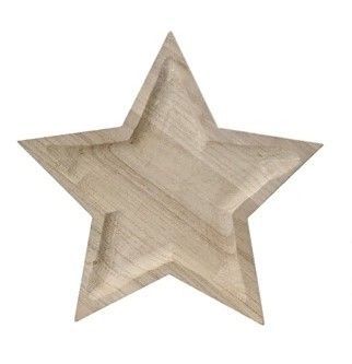 PLATEAU BOIS FORME ETOILE GM 34CM