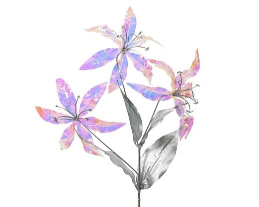 FLEURS IRISE SUR TIGE ARGENTEE 70CM