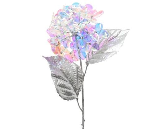 HORTENSIA IRISEE SUR TIGE ARGENT 65CM