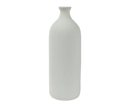 VASE GRES BLANC FACON BOUTEILLE 14x40.5CM