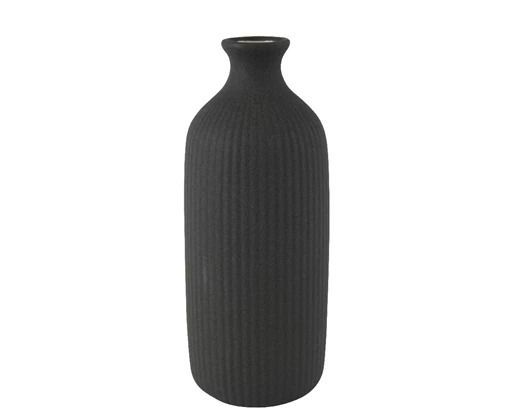 VASE GRES NOIR FACON BOUTEILLE 14x40.5CM
