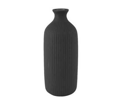 VASE GRES NOIR FACON BOUTEILLE 14x40.5CM