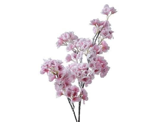 FLEURS ROSES ENNEIGEES SUR BRANCHE 83CM