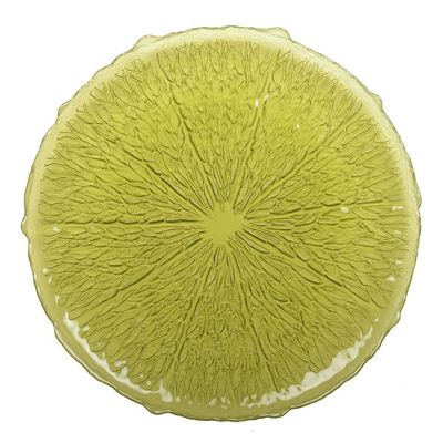 PLATEAU DE PRESENTATION VERRE CITRON VERT 34CM