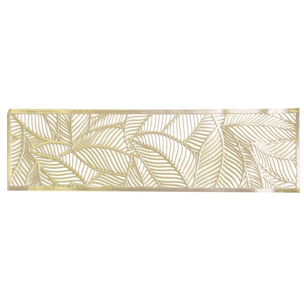 CHEMIN DE TABLE FEUILLES DOREES 35CMx1.80M