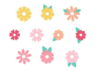 MARQUE VERRE FORME FLEURS DE 5 A 10CM (x10)