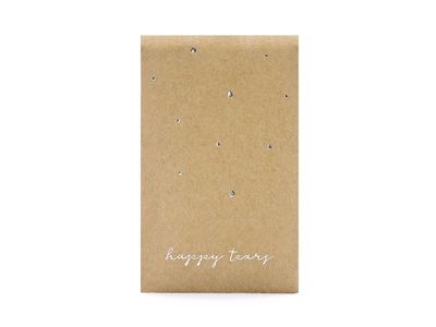POCHETTE "HAPPY TEARS" KRAFT ET ARGENT 3 MOUCHOIRS (x10)