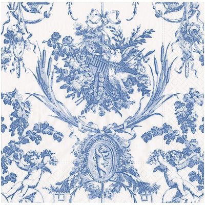 SERVIETTE TOILE ROMANTIQUE BLEUE 38CM (x20)