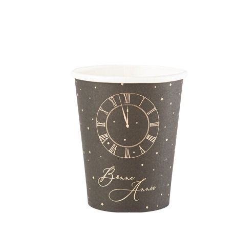 GOBELET HORLOGE "BONNE ANNEE" NOIR ET OR 25CL (8)