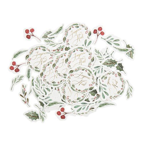 CONFETTIS JOYEUX NOEL VERT ROUGE ET OR 2 A 4CM (x100)