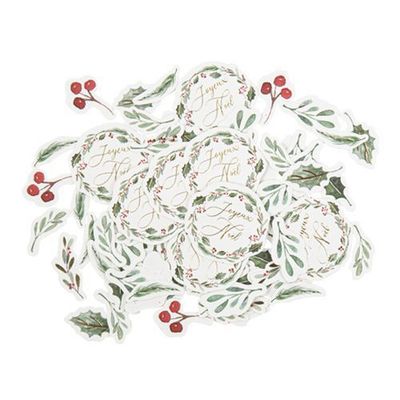 CONFETTIS JOYEUX NOEL VERT ROUGE ET OR 2 A 4CM (x100)