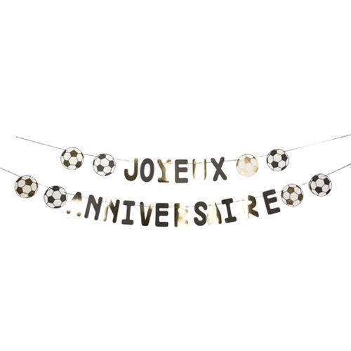 GUIRLANDE "JOYEUX ANNIVERSAIRE" FOOTBALL 15CMx3.40M