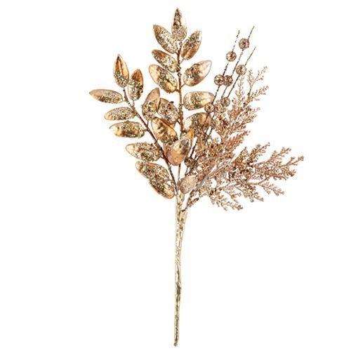 BRANCHE DE FEUILLAGE CUIVRE ET BRONZE 35.5CM