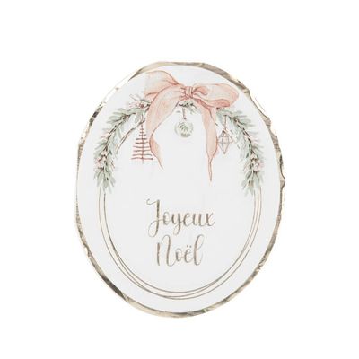 SERVIETTE MEDAILLON "JOYEUX NOEL" CREME ET OR 32X26CM (16)