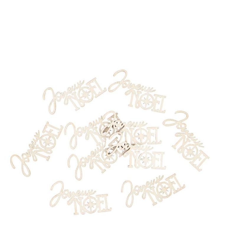 CONFETTIS "JOYEUX NOEL" BOIS 6x3.5CM (x10)