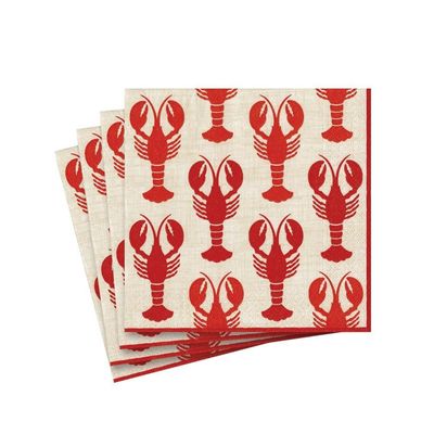SERVIETTE COCKTAIL HOMARDS 25CM (x20)