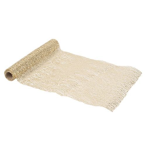 CHEMIN DE TABLE COQUETTE DENTELLE OR 28CMx3M
