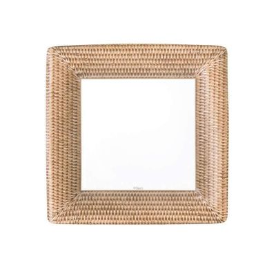 ASSIETTE CARREE BLANCHE LISERE CORDAGE 18CM (x8)