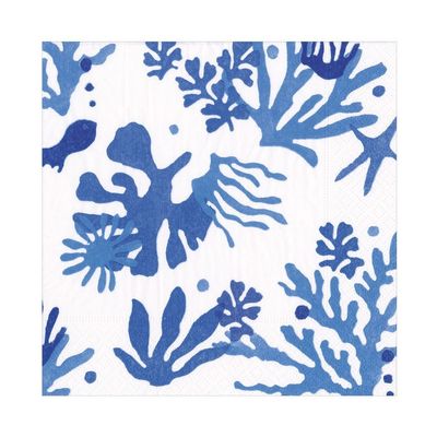 SERVIETTE CORAIL BLEU 33CM (x20)