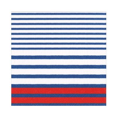SERVIETTE MARINIERE BLEU BLANC ROUGE 33CM (x20)