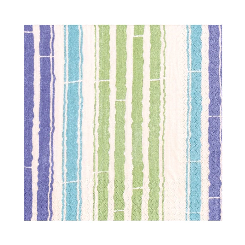 SERVIETTE BAMBOUS BLEU ET VERT 33CM (x20)